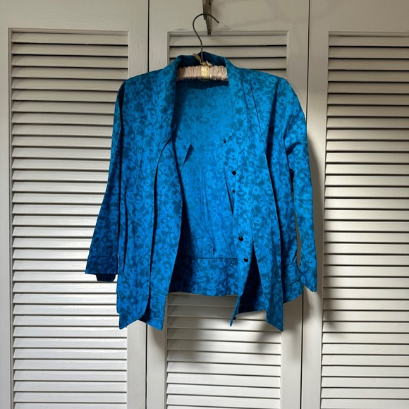 Vintage 1950s Cotton Blouse Sportkraft Cropped with Tie and Button Closure - Picture 14 of 15